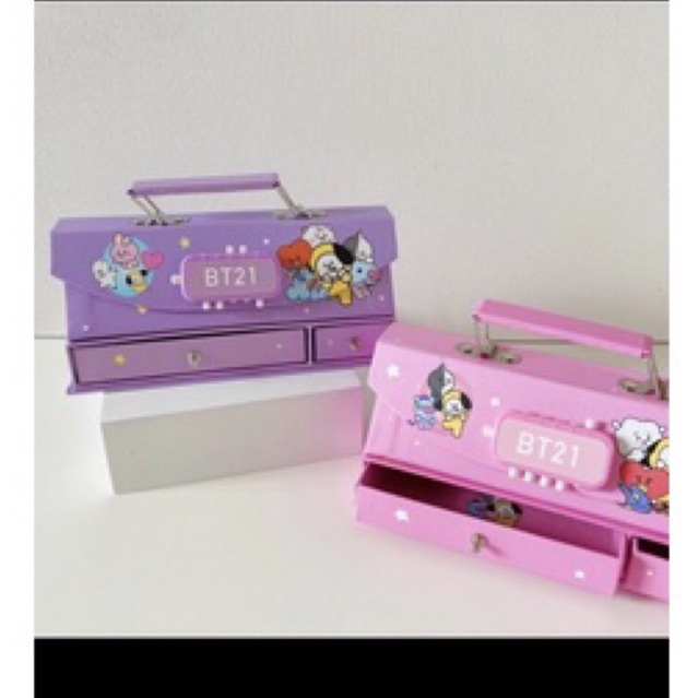 GoodStore Kotak pensil Mode BTS Karton+Kode Kunci / Tempat Pensil / pencil Case Code / Pin