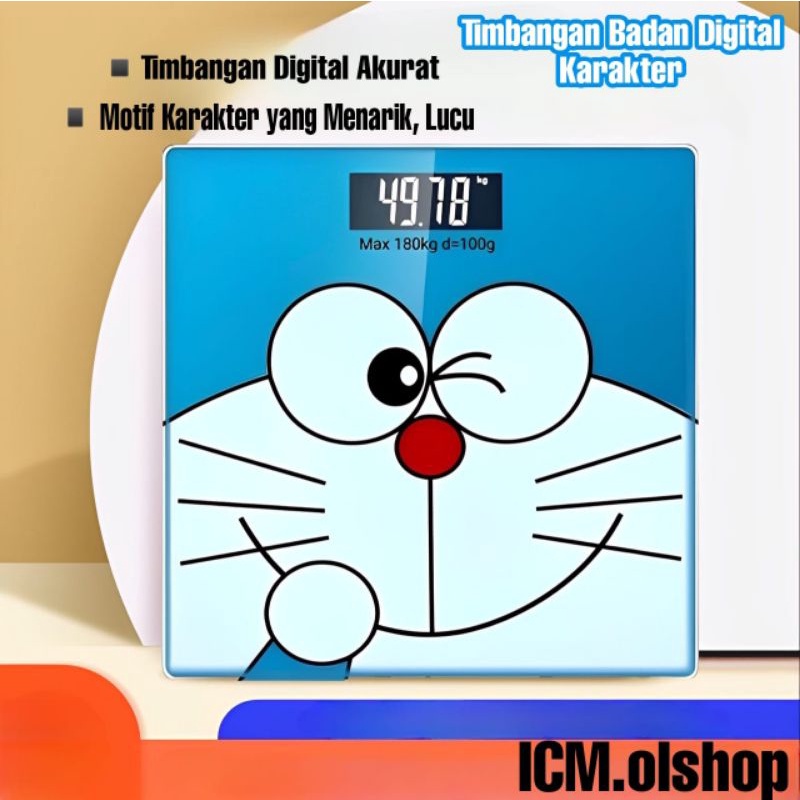 Timbangan badan digital Doraemon / Hello Kitty ⭐ ICM ⭐