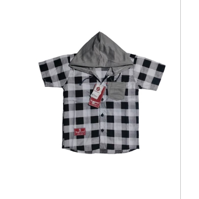 Baju Kemeja Anak Laki Laki Motif Keren Kekinian Kemeja Anak lucu Pakai cindung Topi Motif surfing Usia 2-13 tahun