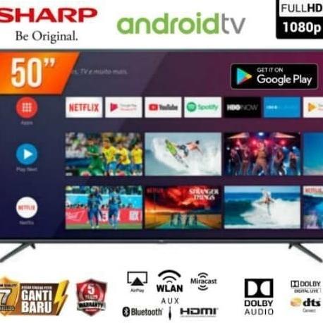 READY STOCK LED TV SHARP AQUOS 50 INCH 2T-C50BG1I ANDROID SMART TV FULL HD 