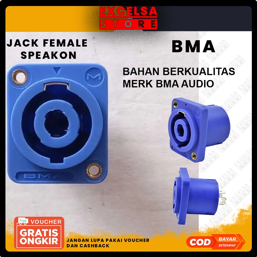 Jack/Jek speakon spekon cewek / female / kontra merk BMA