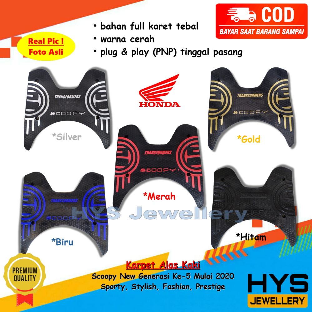 [COD] Karpet New Scoopy 2020 2021 2022 2023 Generasi Ke-5 Stylish Prestige Sporty Fashion - Keset Al