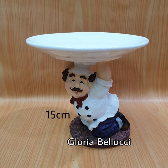 Patung Pajangan Koki Piring / Chef