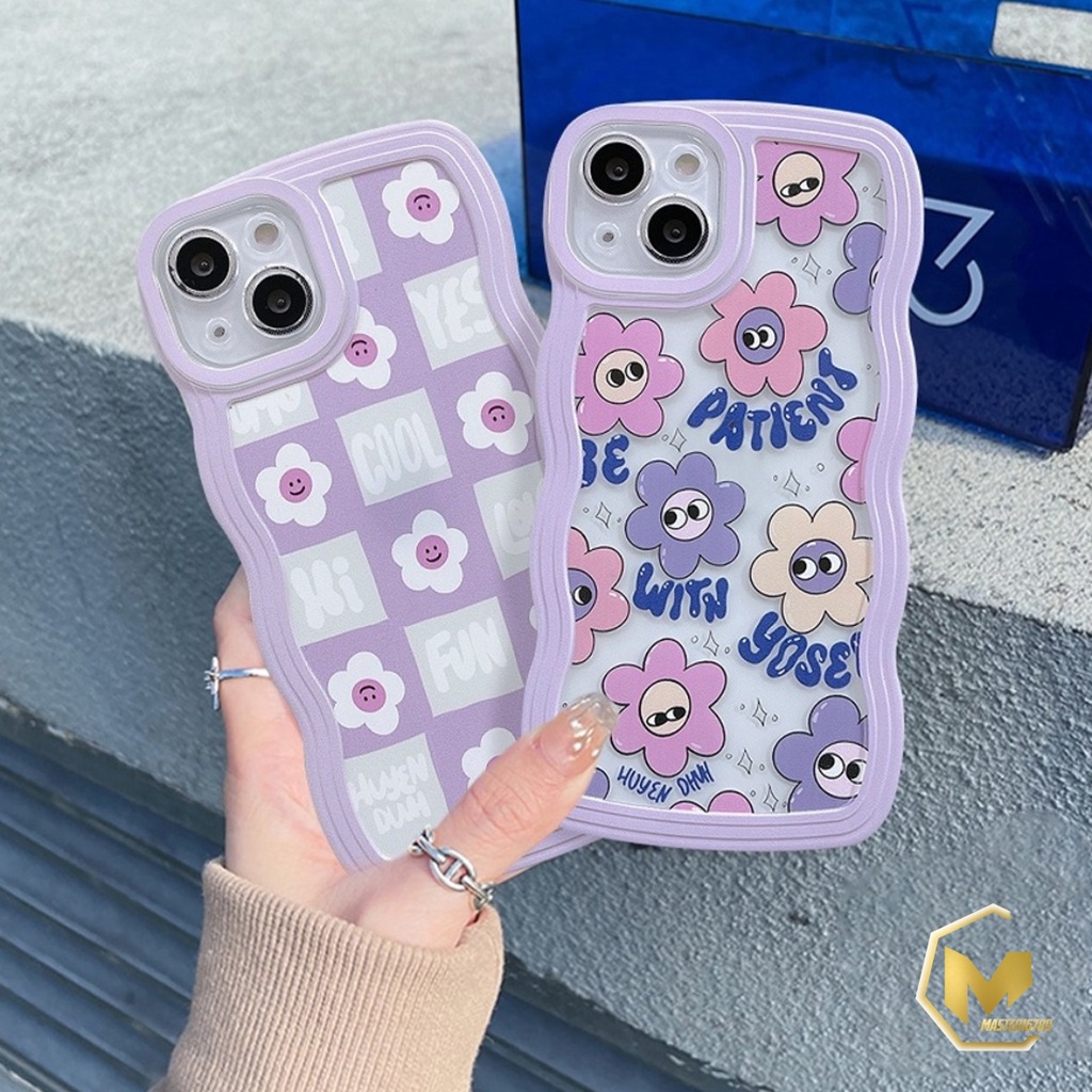 SS125 SOFTCASE SILIKON GELOMBANG MOTIF SMILE FLOWER FOR IPHONE 7 8 7+ 8+ X XS XR XS MAX 11 12 13 14 PRO MAX MA3771