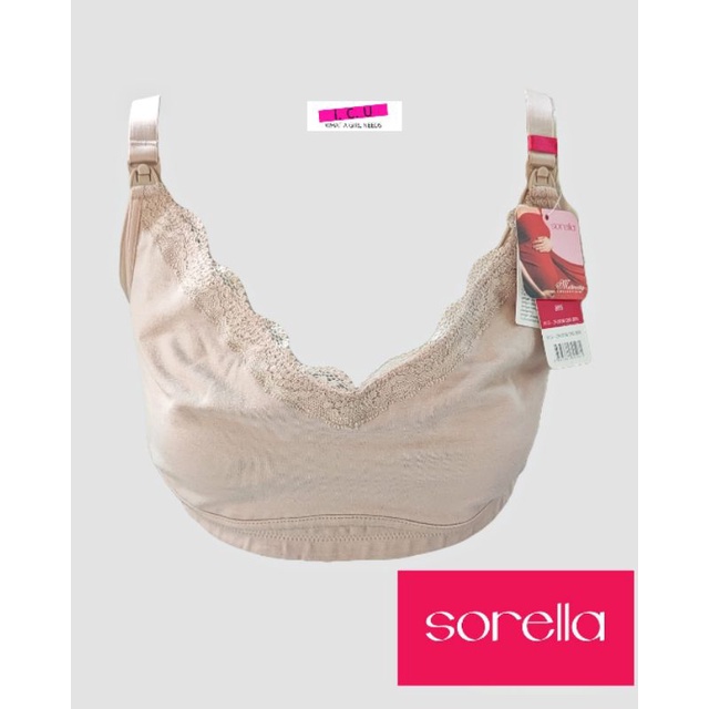 Bra Menyusui Tanpa Kawat Tanpa Busa Bahan Katun Kait Depan Pakaian Dalam Wanita Original Sorella N13