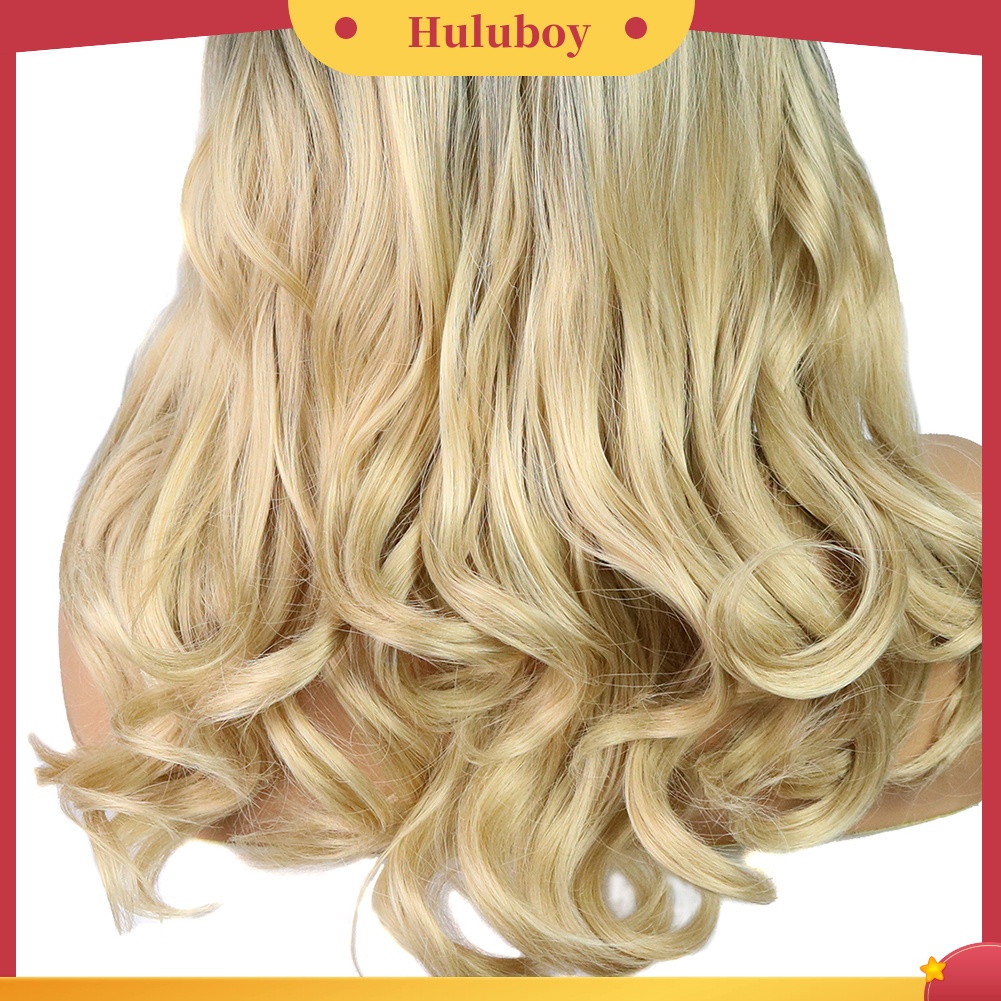 Rambut Palsu Model Panjang Keriting Warna Gradasi Blonde Untuk Wanita
