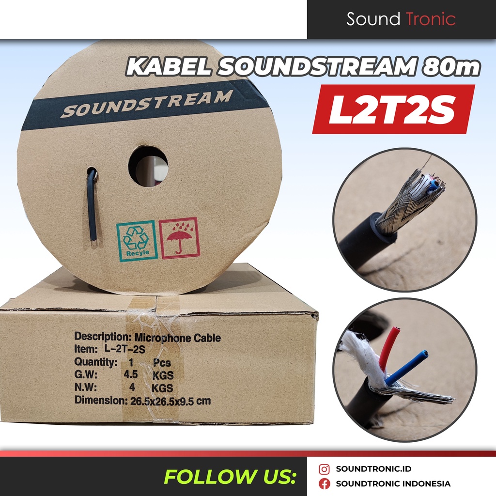 Kabel Mic Speaker Microphone 20m L2T2S SOUNDSTREAM