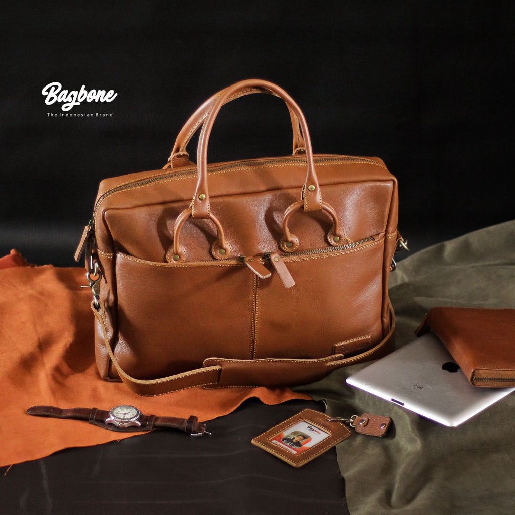 Bagbone Leather KOMPANY Tas laptop 14" Kulit Sapi Fullgrain | Tas laptop 14" kulit slim | Tas laptop