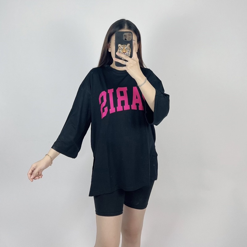 Kaos Oversize Slit Samping Prs / Kaos Jumbo Lengan 7/8