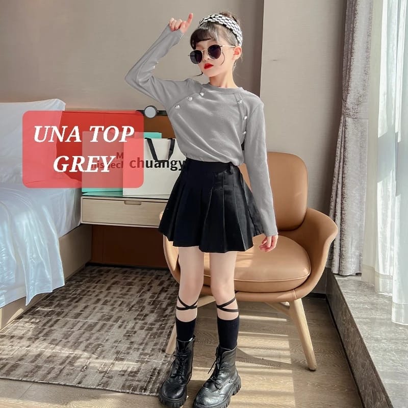 UNA TOP BAJU ATASAN LENGAN PANJANG ANAK REMAJA PEREMPUAN FASHION KOREA IMPORT ADEM NYAMAN