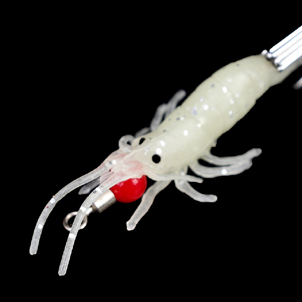 Adawnshbhyu 1PC Luminous Squid Jigs Glow Udang Kayu Dengan Kait Gurita Cumi Umpan Pancing ID
