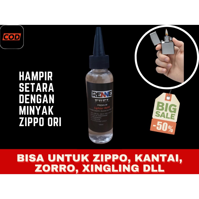 Minyak Renne 100ml Pengganti minyak zippo, bisa untuk korek kantai, zippo, xingling, zorro