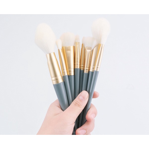 Make Up Brush Powder Foundation Kuas 10 pcs BIRU