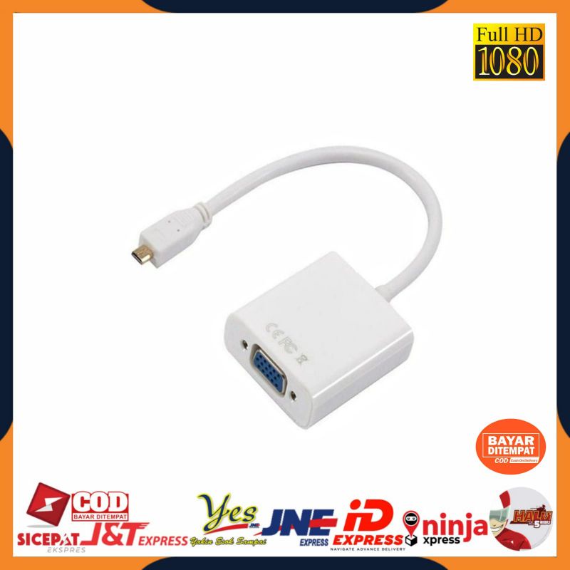 [COD] KONEKTOR ADAPTER MICRO MIKRO HDTV TO VGA CONVERTER / KABEL LAPTOP KE PROYEKTOR PROJECTOR