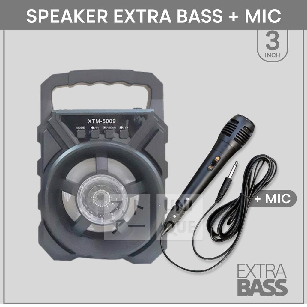 UNIQUE SPEAKER BLUETOOTH MEGABASS DENGAN MIC KARAOKE