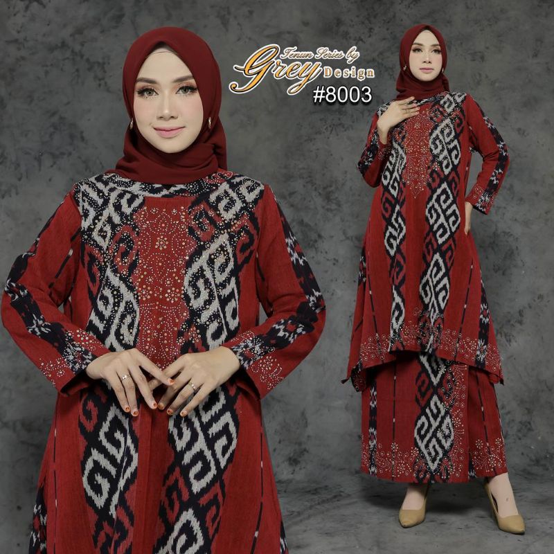 [8003] SETELAN ROK TENUN FULL PAYET BORDIR ATASAN SAMA ROK // By Grey Design