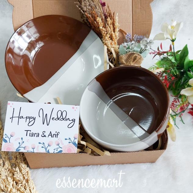 

【Penjualan Terbaik】✅COD Hampers Set Mangkok dan Piring Twotone 2 Warna Cantik Hadiah Wedding Ultah