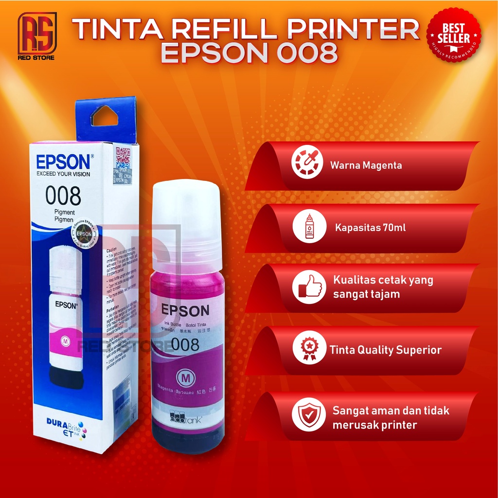 1 SET 4 PCS Tinta Epson 008 For Printer L6550 L6580 L15150 L15160 Premium