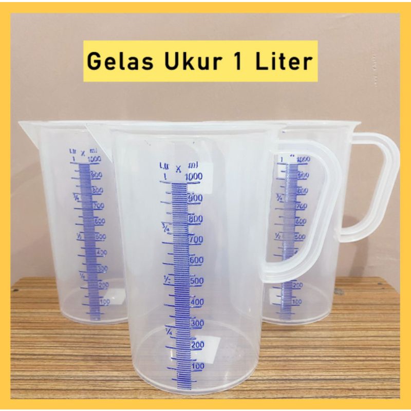 Gelas Ukur 1000ml / Gelas Ukur 1 liter / Gelas Ukuran Takaran Plastik / Green Leaf 1831