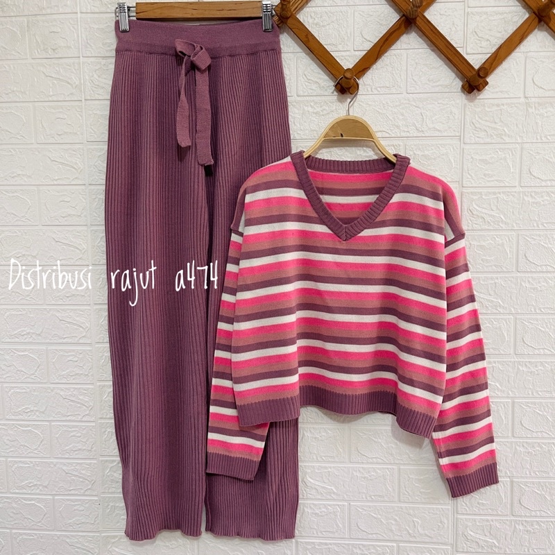 ONESET SWETER KAGURA SETELAN CELANA KULOT