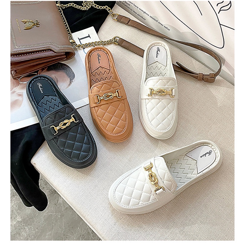 ❀ Chingu ❀ SA030  Sandal Wanita Slip SimpleTrend Flat Fashion Kasual Sendal Wanita Import