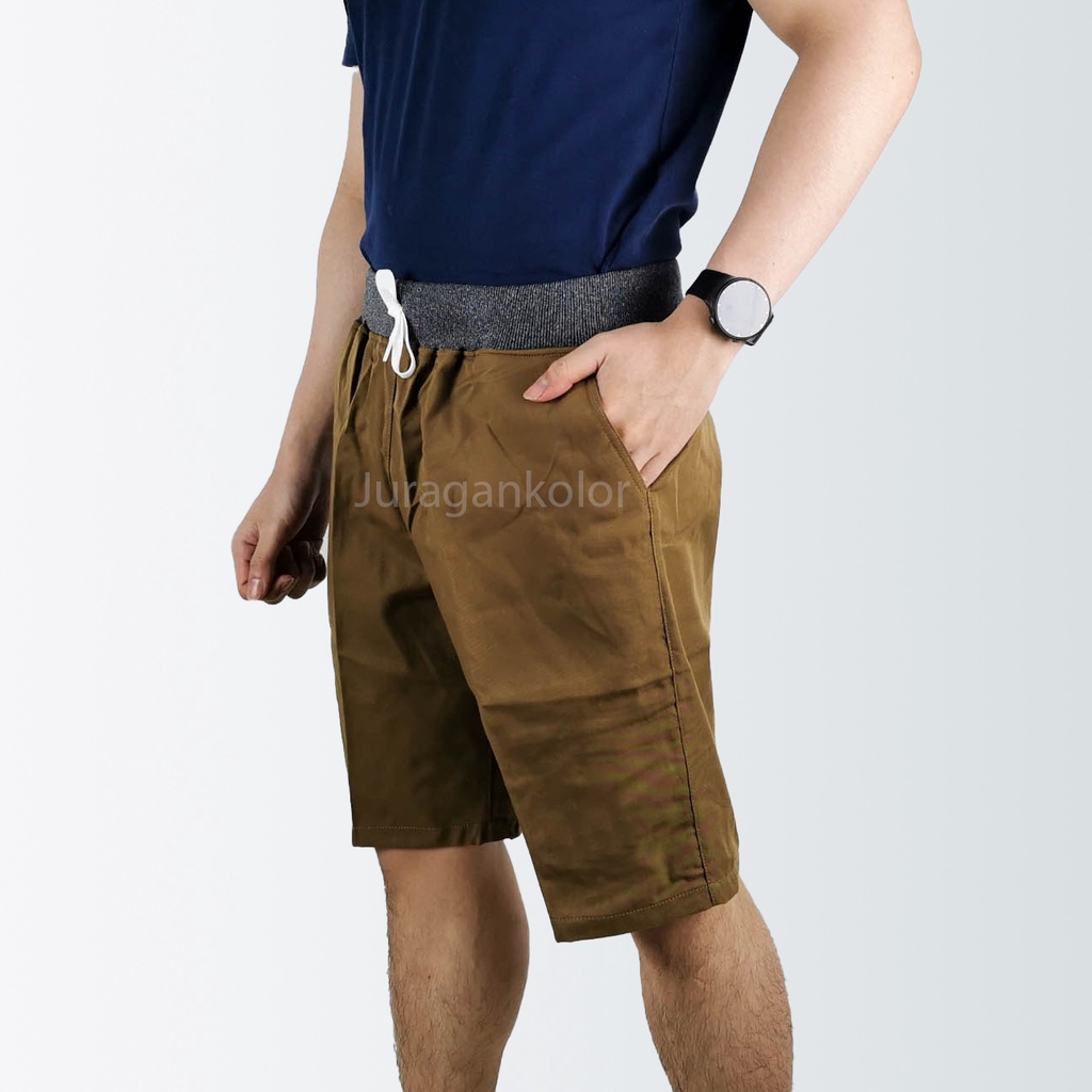 Celana Pendek Pria Chino Dewasa Cowok Surfing Distro Rib Casual Polos