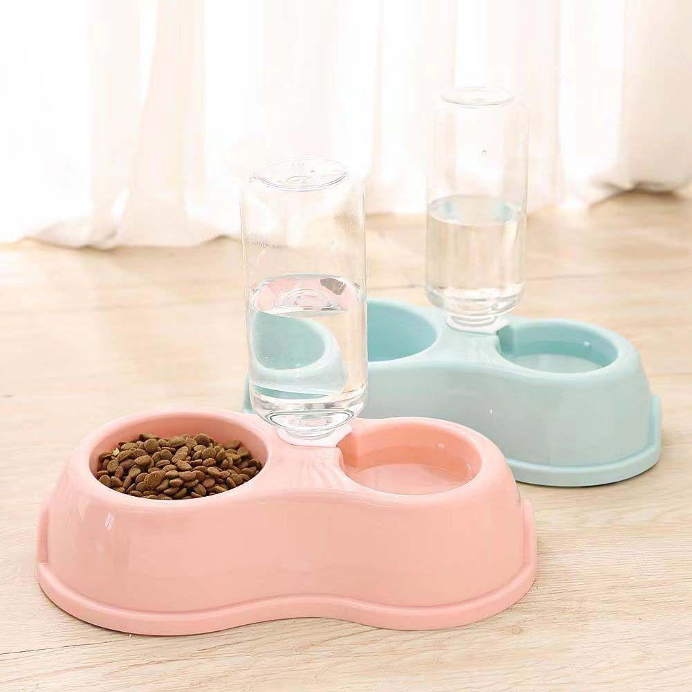 REBUY Rebuy Pet Double Bowl Plastik Untuk Makan Dan Minum Feeding Cup A Dual-Use Bowl Pet Feeder Bowl Water Feeder Container Mangkok Anjing