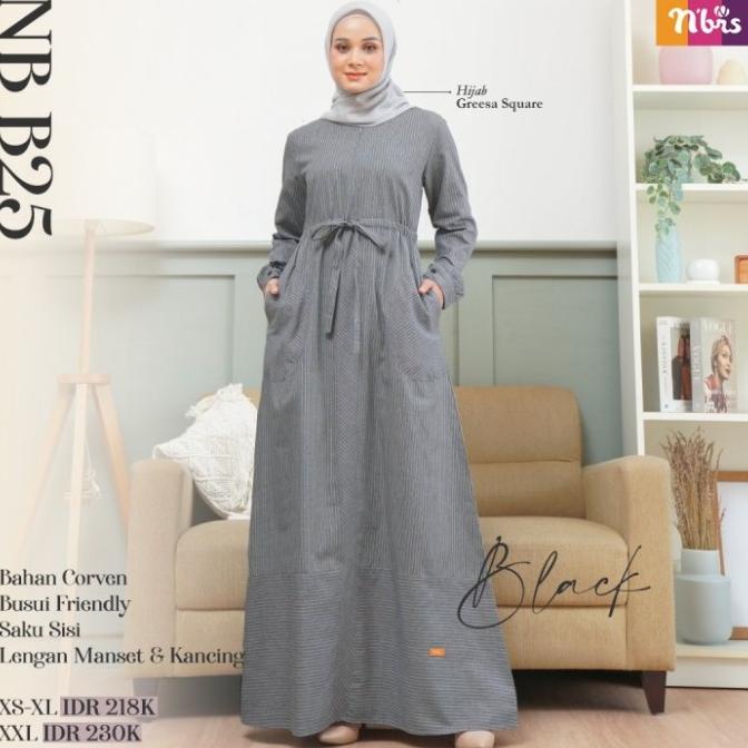 Gamis Nibras NB B25 / NB B25 Nbrs / Gamis Murah Terbaru / Gamis Wanita