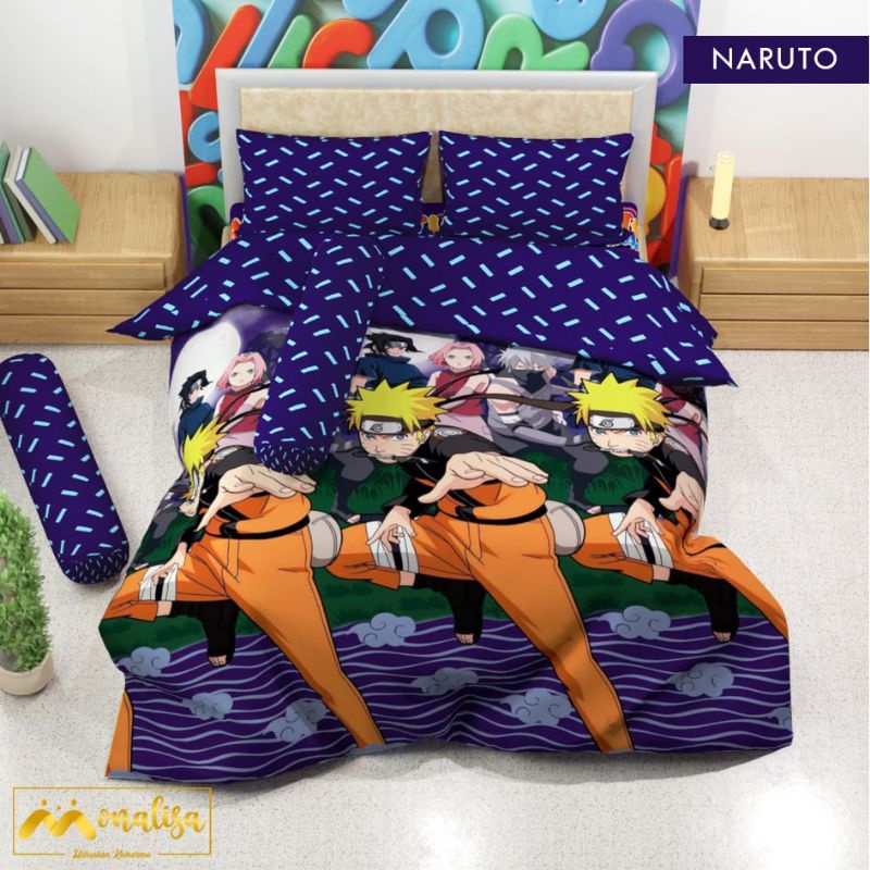 MONALISA Premium - Bedcover Sprei King Queen AJA SAJA Motif Anime NARUTO