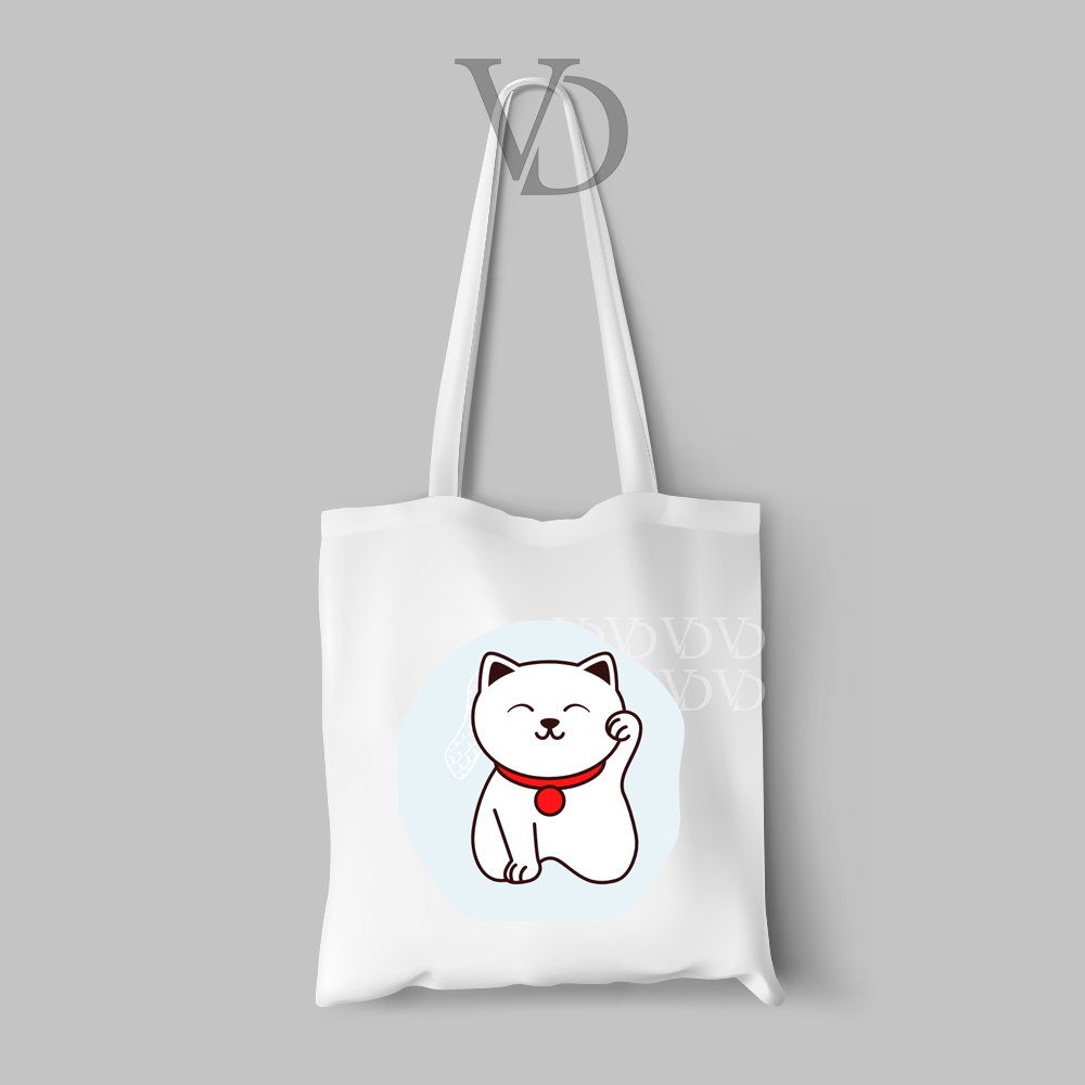 tote bag kanvas cute animal monkey hippo / tas belanja / totebag