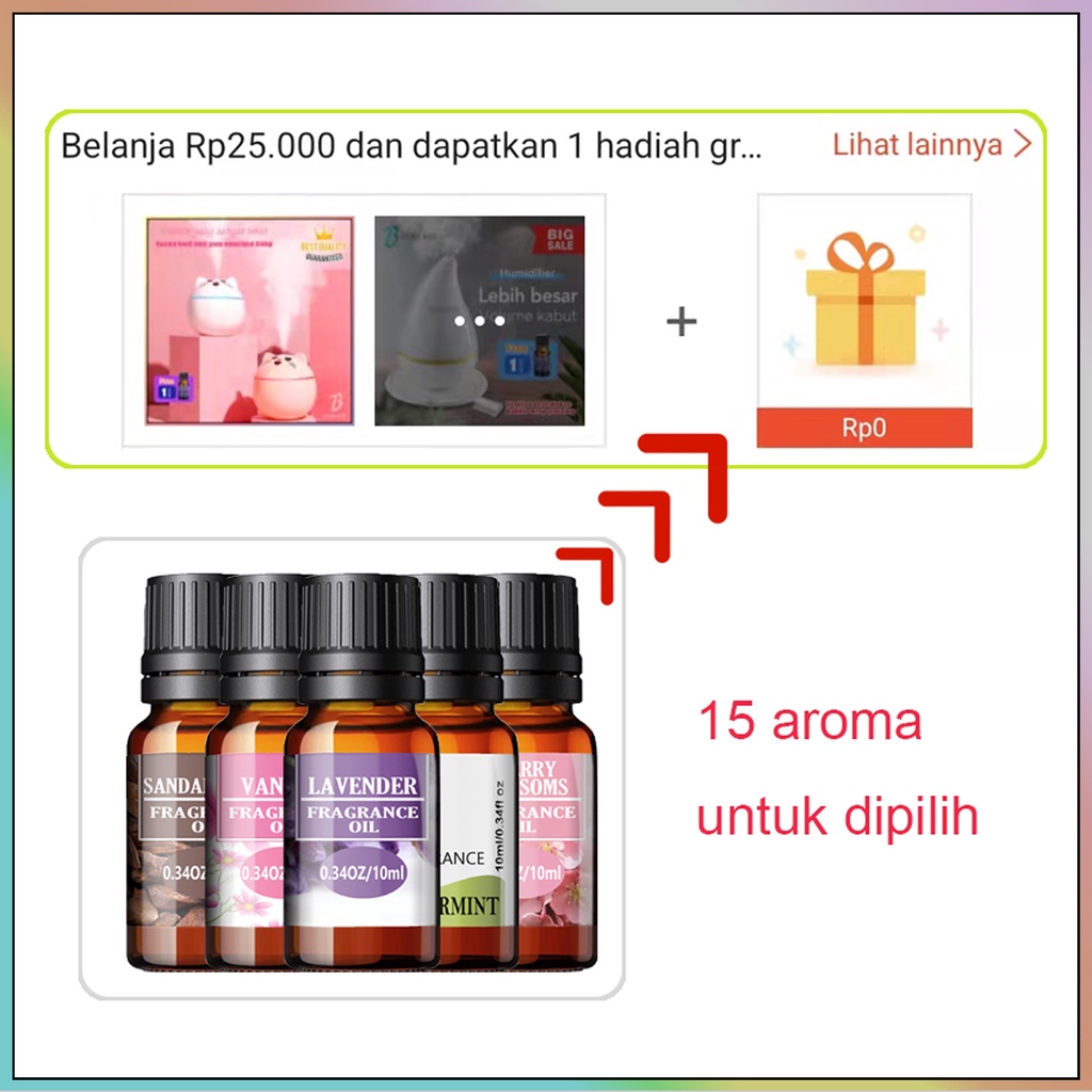 100% ORI Humidifier Diffuser Aroma Diffuser 250ML Oil Diffuser Aroma Terapi Pengharum Ruangan