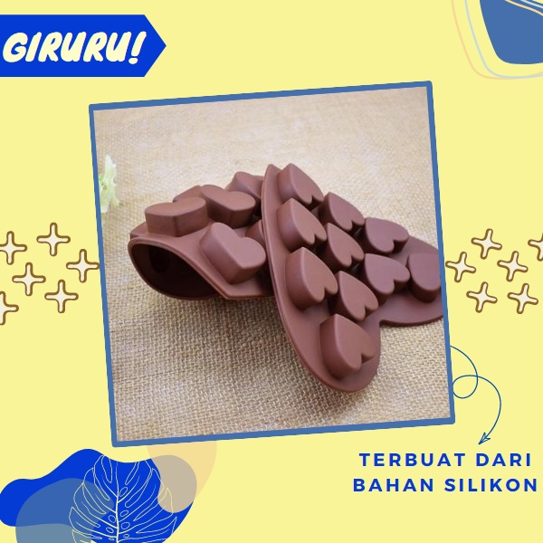 Cetakan Cokelat  Bentuk Love Bahan SIlikon / Cetakan Coklat 10 Lubang Silicone Molds Baking Chocolate