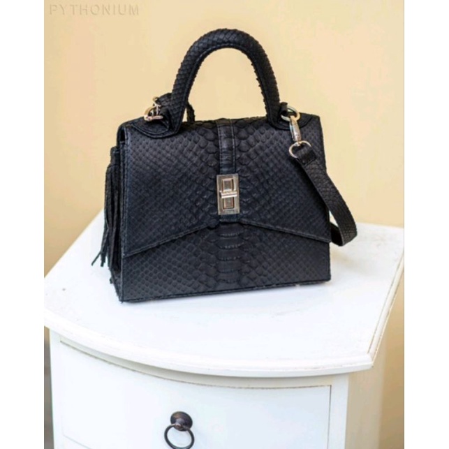 (BEST SELLER )Tas wanita Kulit Ular original herm lancip