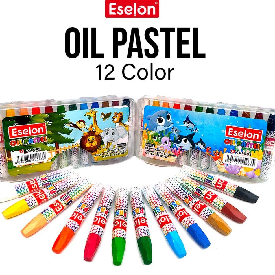

(R-21➸) Crayon / Oil Pastel / Crayon Eselon 12 colors top produk