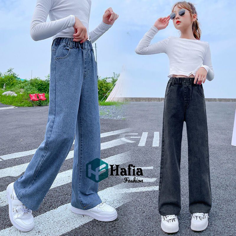 Celana Kulot Jeans Anak Perempuan Usia 7-13 Tahun