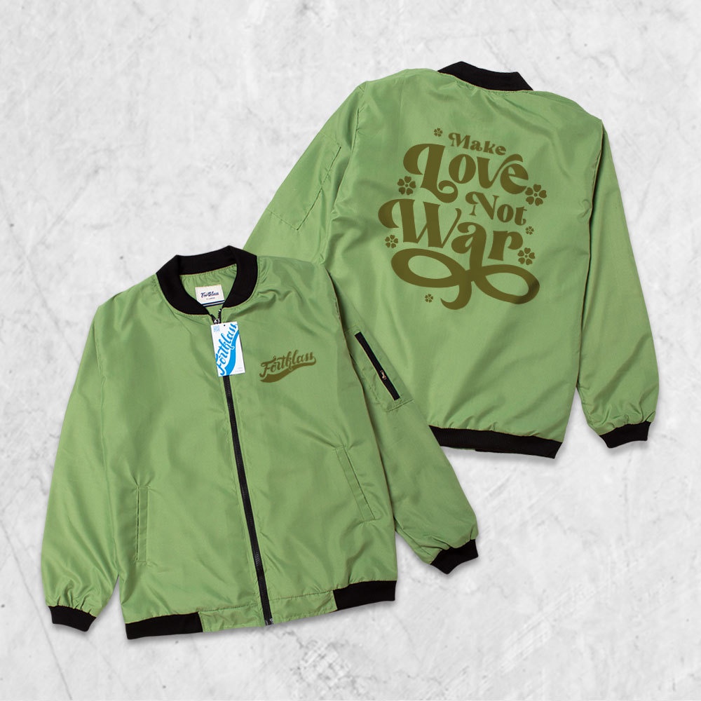 Fortglass Jaket Bomber Gafi Love Jaket pria Lengan Panjang