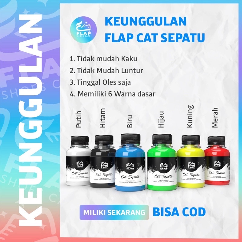 FLAP Shoes Cat Sepatu Kanvas Water Based Permanen Anti Air 100ml