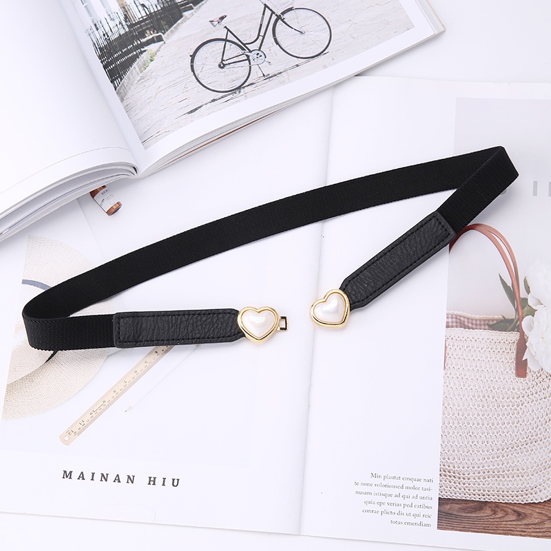 BGS-216 Ikat Pinggang Wanita Mutiara Karet Elastis, Belt korea fashion Gesper wanita, Sabuk Wanita Cassual Dewasa Obi Karet Mewah Kekinian Import Korean Style