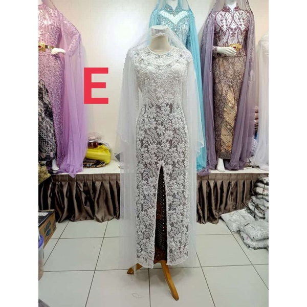 ready kebaya akad nikah Payet sematakai satu set rok kerudung selayer bahu)