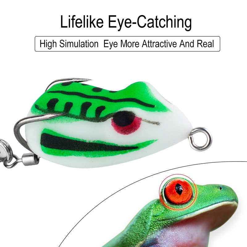 3.5cm /6g 3D Mata Soft Jump Frog 8warna Mini Spoon Lompat Umpan Dengan Kait Ganda Mengambang SwimBait Lure Snakehead Casting Bait