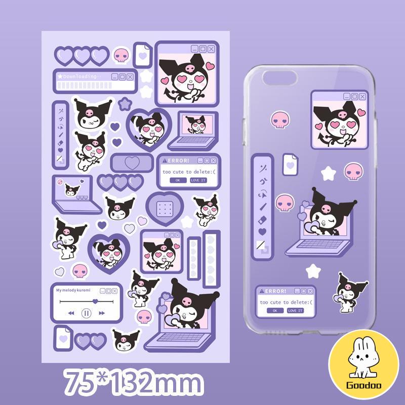 stiker sanrio lucu kuromi steve sparkling cinnamoroll stikers jurnal toploader deco material sticker -Doo