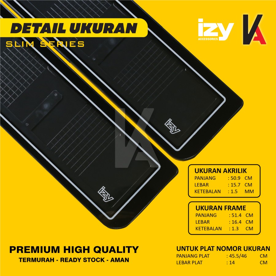 IZY Cover / Dudukan / Tempat / Frame / Breket / Bingkai / Rumah / Tatakan Plat Nomor Mobil Model 2 lampu