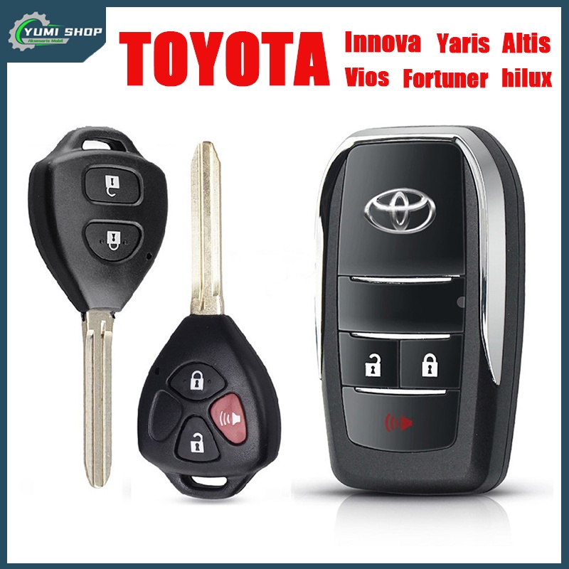 Toyota Casing Kunci Case Remot Model Lipat/Casing Kunci remot model lipat/Filp Key Flipkey 2 tombol 3 tombol/innova yaris vios altis fortuner inova/toyota calya new agya/casing kunci remote filp key