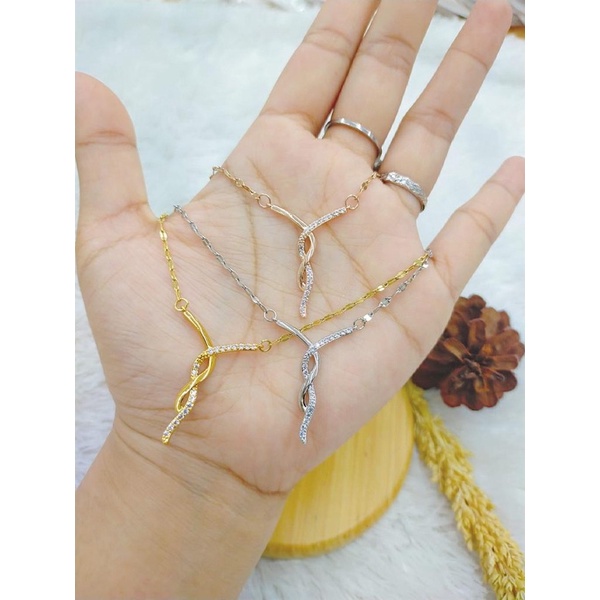 Kalung Titanium koye permata elegan Wanita