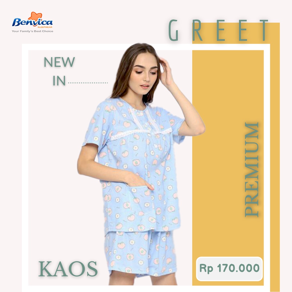 BAJU TIDUR CELANA PENDEK KAOS PREMIUM GREET - A