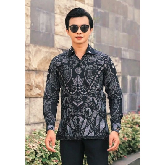 Atasan Batik Pria Lengan Panjang Kenongo Hem Padi Pekalongan M L XL