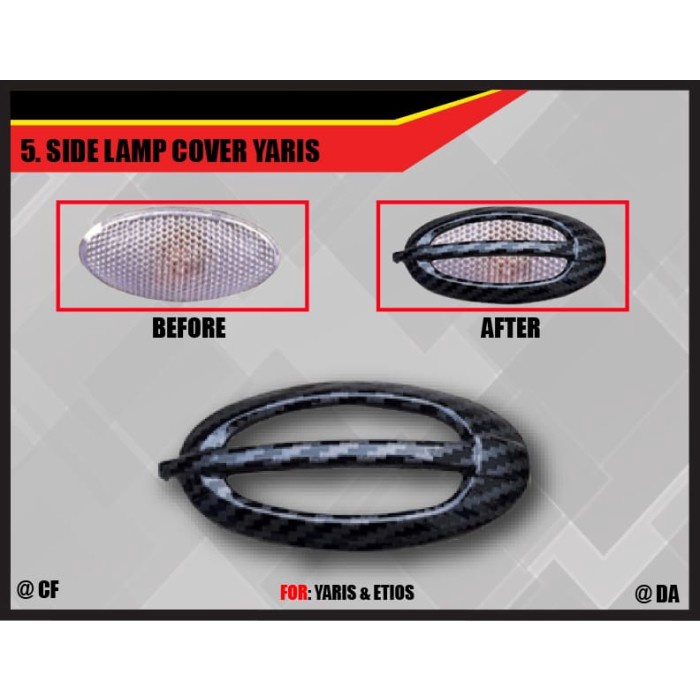 Ring Side Lamp Mobil Yaris Cover Side Lamp Carbon