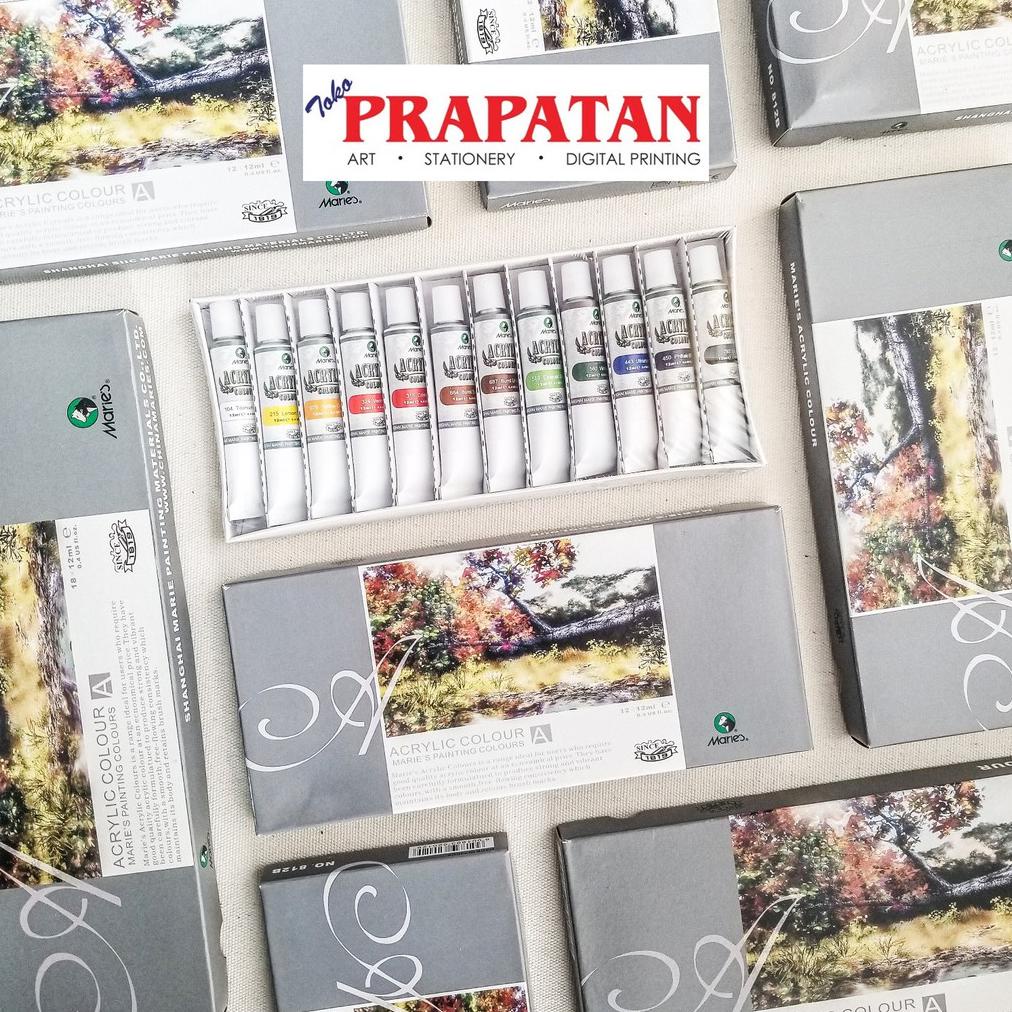 

BISA COD Maries Acrylic Color Set / Cat Akrilik Maries set (12/18x12ml)