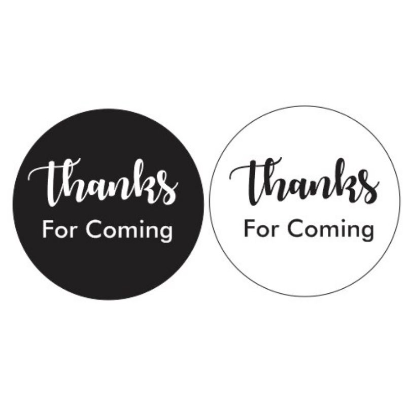 

thanks for coming sticker label segel kemasan hampers goodie bag