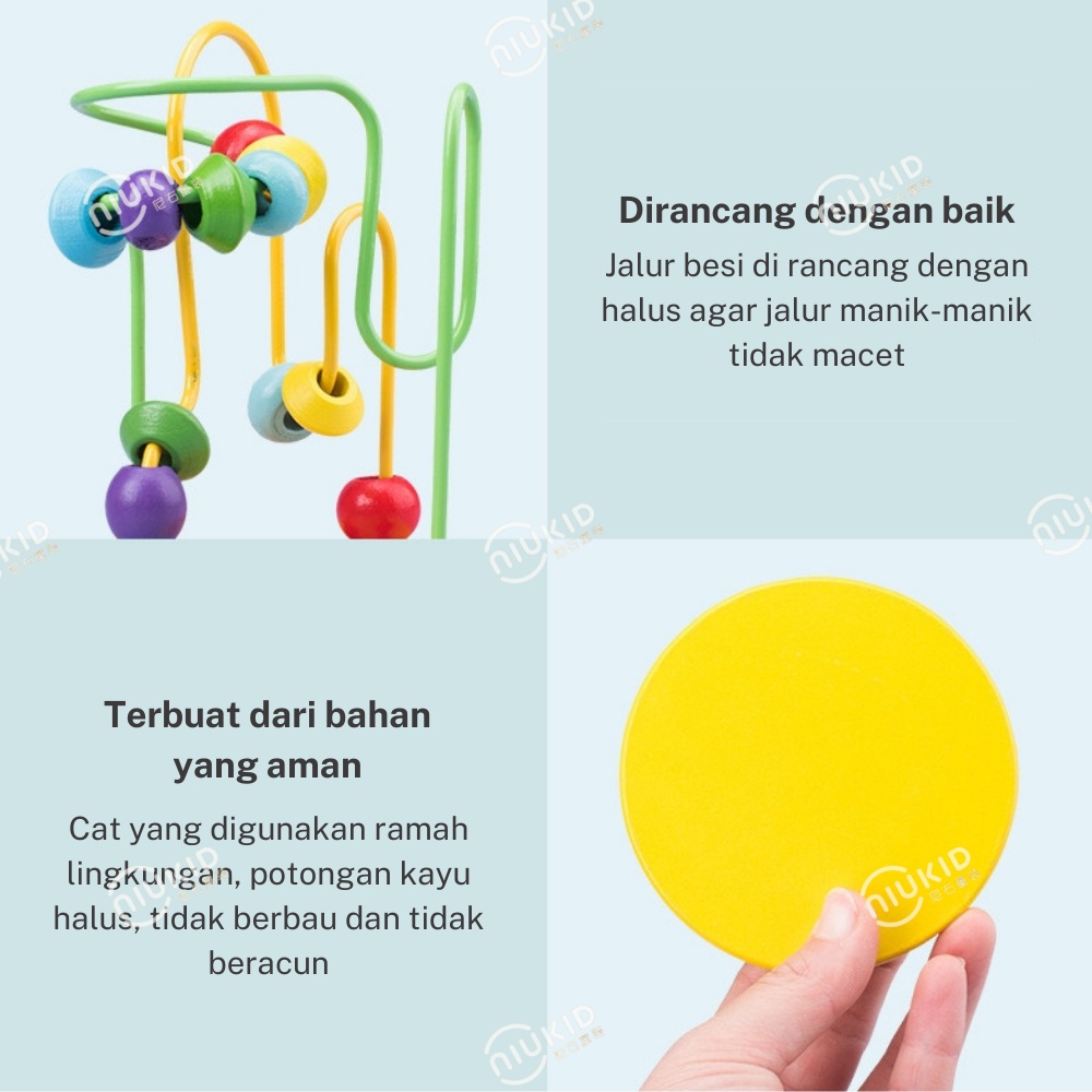 NIUKID MINI ROUND BEAD MINI ROUND BEADS MAINAN ALUR KAWAT KECIL MINI WIREMAZE GAME MAZE